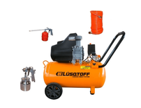 Compresor De Aire 50 Lts + Kit 3 Piezas Lusqtoff Lc-2550bk